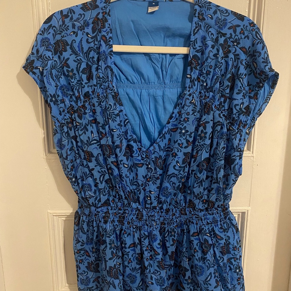Old Navy Blue Floral Top